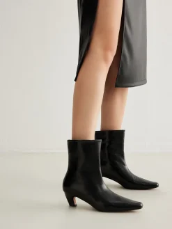 COMMENSE Square Toe Kitten Ankle Boots* Shoes|Accessories