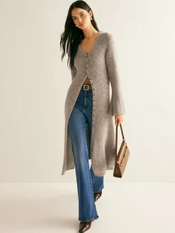 COMMENSE Stacking V-Neck Split Breasted Sweater Dress* White Dresses|Black Dresses