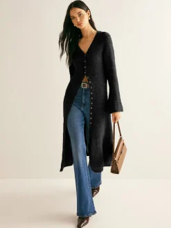 COMMENSE Stacking V-Neck Split Breasted Sweater Dress* White Dresses|Black Dresses