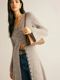COMMENSE Stacking V-Neck Split Breasted Sweater Dress* White Dresses|Black Dresses