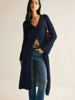 COMMENSE Stacking V-Neck Split Breasted Sweater Dress* White Dresses|Black Dresses
