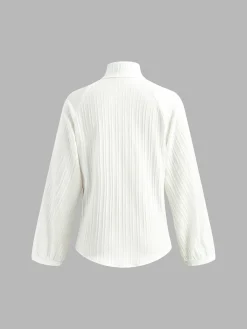 COMMENSE Stand Collar Bishop Sleeve Pants Set* Long Sleeve Sets|Pants Sets