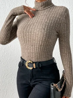 COMMENSE Stand Collar Brushed Top* T-shirts|Tops