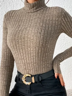 COMMENSE Stand Collar Brushed Top* T-shirts|Tops