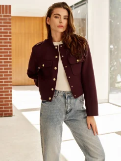 COMMENSE Stand Collar Button Jacket* Outerwear|Jackets