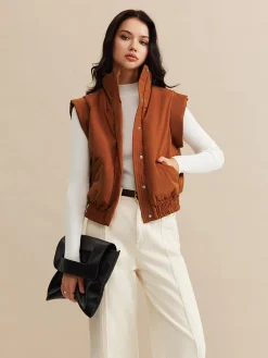 COMMENSE Stand Collar Button Warm Vest* Outerwear|Vests