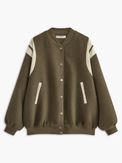 COMMENSE Stand Collar Contrast Trim Pockets Jacket* Outerwear|Jackets
