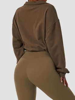 COMMENSE Stand Collar Drawstring & Zipper Sweatshirt* Tops