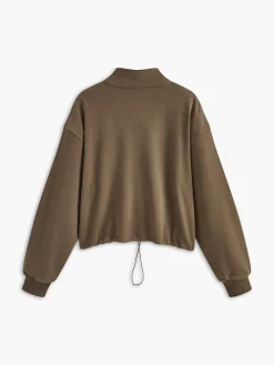 COMMENSE Stand Collar Drawstring & Zipper Sweatshirt* Tops