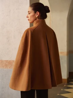 COMMENSE Stand Collar Lariat-Belted Warm Cloak* Outerwear|Tops