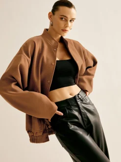 COMMENSE Stand Collar Plain Button Jacket* Outerwear|Jackets