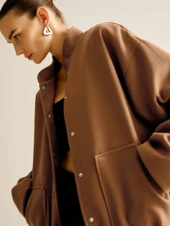 COMMENSE Stand Collar Plain Button Jacket* Outerwear|Jackets