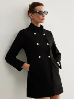 COMMENSE Stand Collar Plain Button Blazer* Outerwear|Blazers
