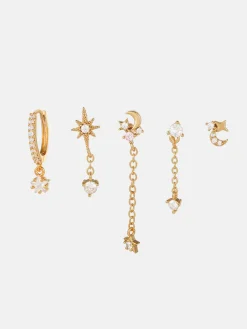 COMMENSE Stars and Moon Earrings-5 Pieces* Earrings|Accessories