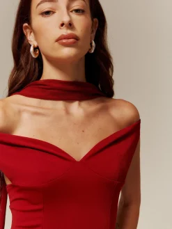 COMMENSE Straight Neck Ribbon Pleated Short Dress* Cocktail & Party Dresses|Summer Dresses