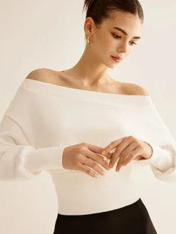 COMMENSE Straight Shoulder Cinched Sweatshirt* Sweatshirts & Hoodies|Tops