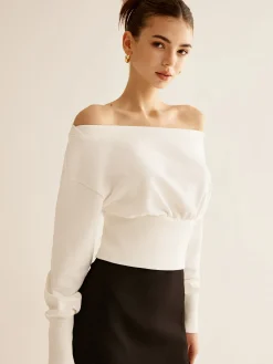 COMMENSE Straight Shoulder Cinched Sweatshirt* Sweatshirts & Hoodies|Tops