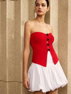 COMMENSE Strapless Cutout Sweater Vest* Sweater Vests|Sweaters & Cardigans