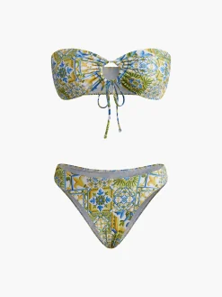 COMMENSE Strapless Print Knotted Bikini Set* Swimwear|Tops