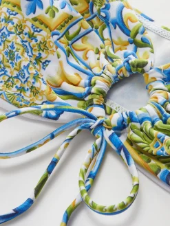 COMMENSE Strapless Print Knotted Bikini Set* Swimwear|Tops