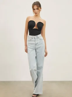 COMMENSE Strapless Wire Bustier Corset Top* Sweater Tops|Corset Tops
