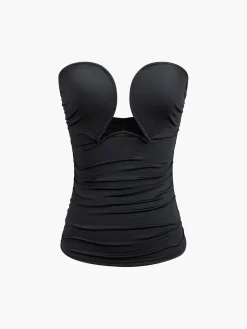 COMMENSE Strapless Wire Bustier Corset Top* Sweater Tops|Corset Tops