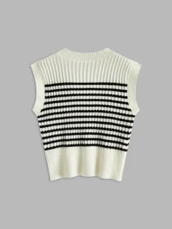 COMMENSE Stripe Panel Sweater Vest* Sweater Vests|Sweaters & Cardigans