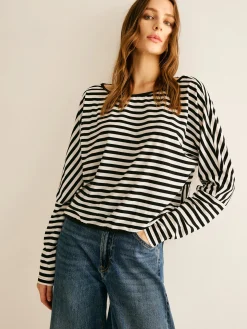 COMMENSE Striped Backless Knotted T-Shirt* T-shirts|Tops