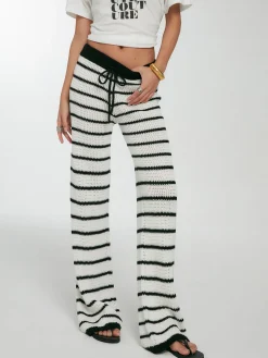 COMMENSE Striped Drawstring Knit Pants* Pants|Knitwear