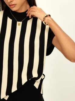 COMMENSE Striped Jersey Top Pants Set* Matching Sets|Bottoms