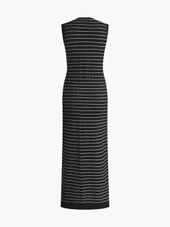 COMMENSE Striped Metal Button Long Sweater Dress* Sweater Dresses|Work Dresses