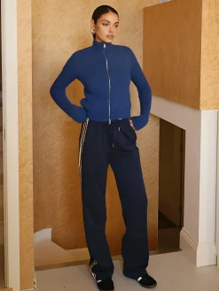 COMMENSE Striped Patchwork Drawstring Sweatpants* Pants|Bottoms