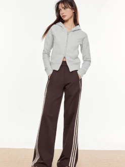 COMMENSE Striped Patchwork Elastic Waist Pants* Pants|Bottoms