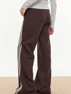 COMMENSE Striped Patchwork Elastic Waist Pants* Pants|Bottoms
