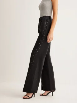 COMMENSE Studded Wide-Leg Denim Jeans* Jeans|Pants