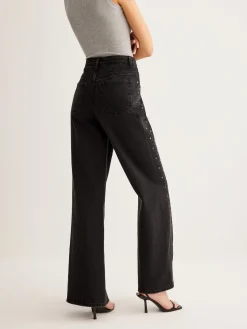 COMMENSE Studded Wide-Leg Denim Jeans* Jeans|Pants