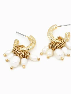 COMMENSE Stylish Metal Pearl Tassel Earrings* Earrings|Accessories