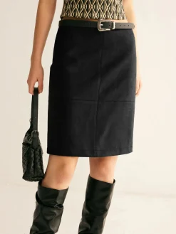 COMMENSE Suede A-Line Skirt Without Belt* Skirts|Matching Sets