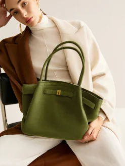 COMMENSE Suede Pleated Top Handle Bag* Bags|Accessories