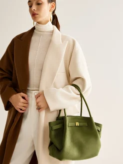 COMMENSE Suede Pleated Top Handle Bag* Bags|Accessories