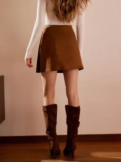 COMMENSE Suede Wrap Mini Skirt* Skirts