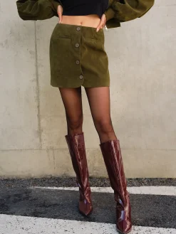 COMMENSE Suede Zipper Mini Skirt* Skirts