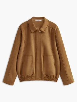 COMMENSE Suede Zipper Shift Jacket* Outerwear|Jackets