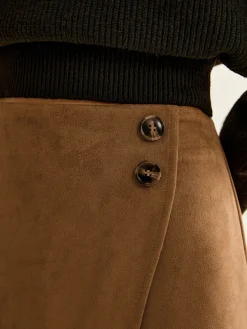 COMMENSE Suede Zipper Wrap Skirt* Skirts|Bottoms