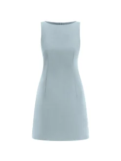 COMMENSE Suiting Sleeveless Short Dress* White Dresses|Black Dresses