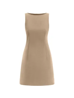 COMMENSE Suiting Sleeveless Short Dress* White Dresses|Black Dresses