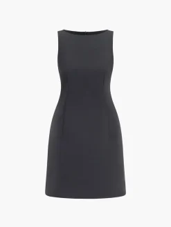 COMMENSE Suiting Sleeveless Short Dress* White Dresses|Black Dresses