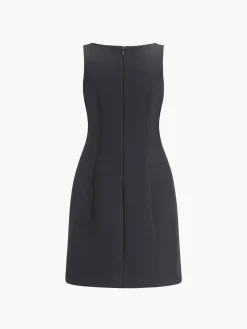 COMMENSE Suiting Sleeveless Short Dress* White Dresses|Black Dresses