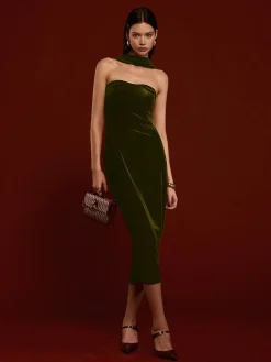 COMMENSE Sweetheart Backless Velvet Dress* Black Dresses|Cocktail & Party Dresses