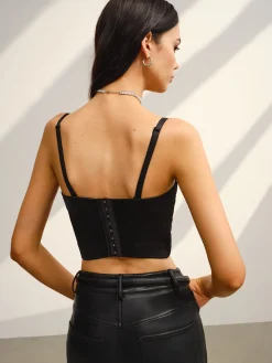 COMMENSE Sweetheart Checked Crop Cami Top* Crop Tops|Tank Tops & Camis
